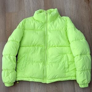 Neon Green Puffer Jacket